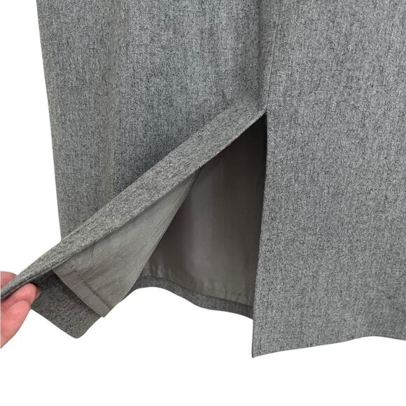 PENDLETON Vintage Gray 100% Virgin Wool Back Slit Pleated Skirt Women’s Size 14 - Picture 5 of 8